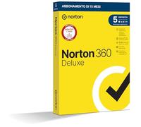 Norton 360 Deluxe 2025, Antivirus 5 dispositivi, 15 mesi, prodotto fisico