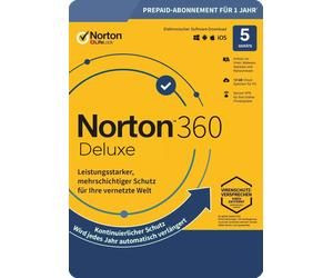 Norton 360 Deluxe, 50 GB di backup su cloud, 5 dispositivi, 1 anno, SENZA ABBONAMENTO