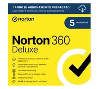 Norton 360 Deluxe, 50 GB di backup su cloud, 5 dispositivi, 1 anno, SENZA ABBONAMENTO