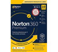 Norton 360 Premium | 10 Installazioni | Licenza annuale | Include 75 GB di archiviazione cloud