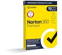 Norton 360 Premium 2025, Antivirus 10 dispositivi, 15 mesi rinnovo automatico,prodotto fisico