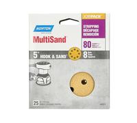 Norton 49223 12,7 cm 8 hole P80 Hook and loop Discs, 25-pack by Norton Co.