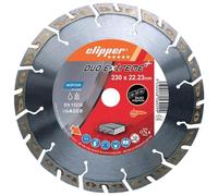 Norton Clipper - Lama diamantata Duo Extreme+, 230 x 22,23 mm, colore: Grigio/Argento