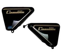 Per Norton Commando Roadster 850 Laterale Set Nero Dipinta D'Oro a Strisce Aes