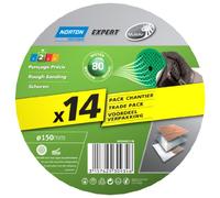 Norton - Dischi abrasivi Expert, 150 x 18 mm, grana 80 (Confezione da 14)