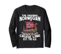 Norvegia Bandiera Barca Originale Norwegian Cruise Line Maglia a Manica