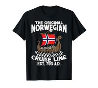 Norvegia Bandiera Barca Originale Norwegian Cruise Line Maglietta