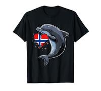 Norvegia Bandiera Norvegese Roots Delfino Cuore Norvegese Orgoglio Maglietta