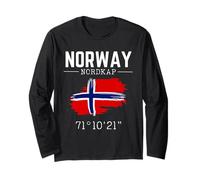 Norvegia Capo Nord Bandiera Coordinate Norvegia Capo Nord Pescatori Maglia a Manica