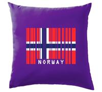 Norvegia Codice a Barre Bandiera - Cuscino - Norvegese Bandiere Paese Born Love