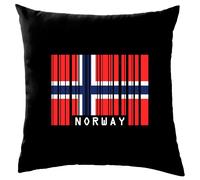 Norvegia Codice a Barre Bandiera - Cuscino - Norvegese Bandiere Paese Born Love