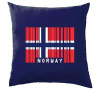 Norvegia Codice a Barre Bandiera - Cuscino - Norvegese Bandiere Paese Born Love
