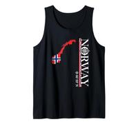 Norvegia - Coordinate del Cerchio Polare - Bandiera della Mappa Norvegese Canotta