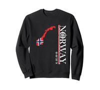 Norvegia - Coordinate del Cerchio Polare - Bandiera della Mappa Norvegese Felpa