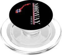 Norvegia - coordinate del cerchio polare - bandiera della mappa norvegese PopSockets PopGrip per MagSafe