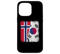 Norvegia Corea del Sud Mezza bandiera Norvegese Corea del Sud Custodia per iPhone 14 Pro Max