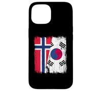 Norvegia Corea del Sud Mezza bandiera Norvegese Corea del Sud Custodia per iPhone 15
