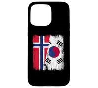 Norvegia Corea del Sud Mezza bandiera Norvegese Corea del Sud Custodia per iPhone 15 Pro Max