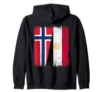 Norvegia Egitto Mezza Bandiera Norvegese Egizia Patrimonio Felpa con Cappuccio