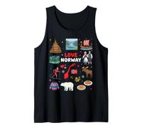 Norvegia Heritage Travel Collage con Icone culturali nordiche Canotta