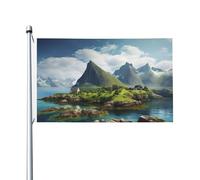 Norvegia Isole All'aperto Quattro Stagioni Bandiera Bifacciale Vacanza Bandiera Con Asola Sfondo Decorativo Forniture Per Il Partito