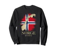Norvegia Mappa Norge Coordinate Vintage Avventura Scandinava Felpa