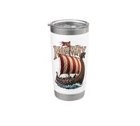 Norvegia Nave lunga vichinga Norse Heritage Scandinavian Bicchiere termico in acciaio inox doppia parete