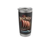 Norvegia Nave lunga vichinga Norse Heritage Scandinavian Bicchiere termico in acciaio inox doppia parete