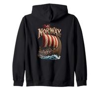 Norvegia Nave Lunga vichinga Norse Heritage Scandinavian Felpa con Cappuccio