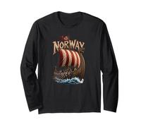 Norvegia Nave Lunga vichinga Norse Heritage Scandinavian Maglia a Manica