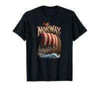 Norvegia Nave Lunga vichinga Norse Heritage Scandinavian Maglietta