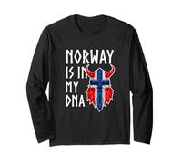 Norvegia Norvegese DNA Bandiera Oslo Scandinavia Fiordi norvegesi Maglia a Manica