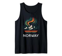 Norvegia Norvegese Tromso Aurora boreale Snow Retro Oslo 47 Canotta