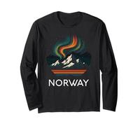 Norvegia Norvegese Tromso Aurora boreale Snow Retro Oslo 47 Maglia a Manica