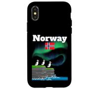 Norvegia souvenir Aurora Borealis Puffin Colony luci polari Custodia per iPhone X/XS