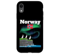 Norvegia souvenir Aurora Borealis Puffin Colony luci polari Custodia per iPhone XR