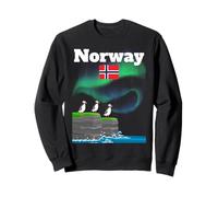 Norvegia Souvenir Aurora Borealis Puffin Colony luci polari Felpa