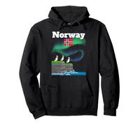 Norvegia Souvenir Aurora Borealis Puffin Colony luci polari Felpa con Cappuccio