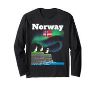 Norvegia Souvenir Aurora Borealis Puffin Colony luci polari Maglia a Manica