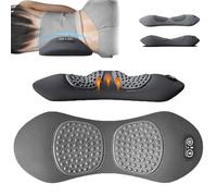 Norvo Smart Pillow, Smooth Spine Triple Fusion Back Massager with Heat & Vibration, Ergonomic Contour, Lumbar Support Pillow for Neck, Shoulders and Back (Gray)