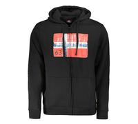 Norway 1963 Black Cotton Men Sweater with Hood and Zip Pockets - XL