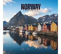 Norway 2026 Calendar: Scenic Monthly Views of Fjords, Snowy Mountains, Coastal Villages & Forest Landscapes • U.S. Holidays with Notes | 8.5 × 8.5 in