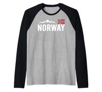 Norway Flag, Outdoor Travel, Ice Hockey Team Mountain Maglia con Maniche Raglan