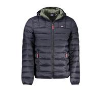 Norway Nautical School, Piumino da Uomo, Giubbino da Uomo, Giacca Uomo 100gr, Con Cappuccio e Zip, Antivento, Traspirante, Leggera, Calda (IT, Testo, M, Regular, Regular, Nero)