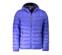 Norway Nautical School, Piumino da Uomo, Giubbino da Uomo, Giacca Uomo 100gr, Con Cappuccio e Zip, Antivento, Traspirante, Leggera, Calda (IT, Testo, 3XL, Regular, Regular, Bluette)