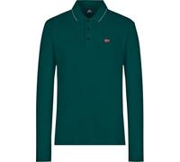 NORWAY NAUTICAL SCHOOL, Polo Uomo Manica Lunga, 100% Cotone Pettinato, 200 gsm, Colletto e Tre Bottoncini, Stile Sportivo con Logo Ricamato Lato Cuore (IT, Testo, M, Regular, Regular, Verde Pino)