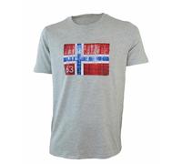 NORWAY NAUTICAL SCHOOL T Shirt Uomo Cotone - Maglia Uomo Cotone Manica Corta Stampata (IT, Testo, S, Regular, Regular, 846019 Grey)