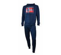 NORWAY NAUTICAL SCHOOL Tuta Uomo in Felpa GARZATA Top Soft - Tuta Uomo Invernale Completa Sportiva Cotone Felpato (859444 Navy, S)