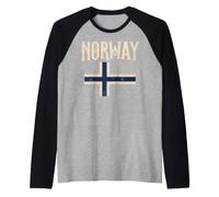 Norway with Norwegian Flag Colors. Men, Women & Kids Maglia con Maniche Raglan
