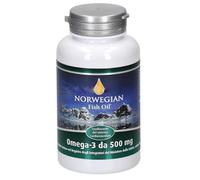 Norwegian Fish Oil Omega-3 500 mg - Integratore per il cuore e il cervello, 180 capsule